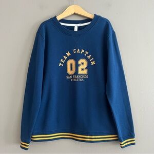 Janie and Jack Boys Team Captain French Terry Sweatshirt Navy Sz 10